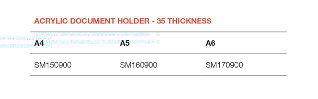 Acrylic Document Holder - 35 Thickness