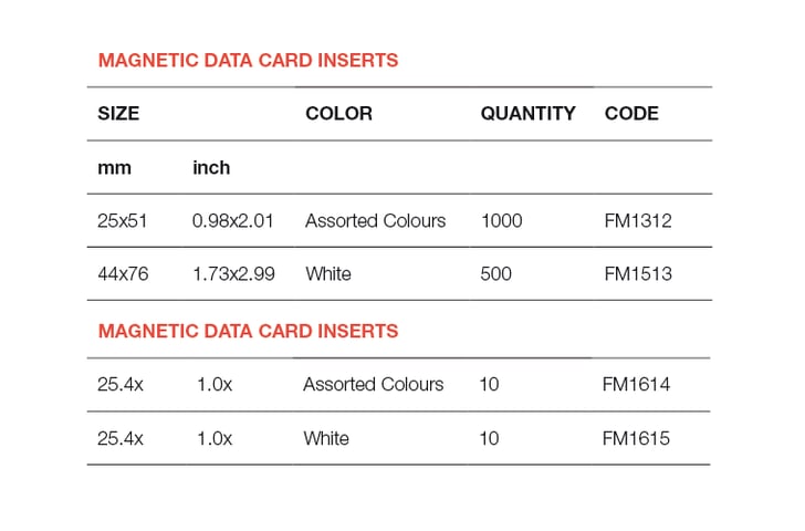 Magnetic Data Card Inserts